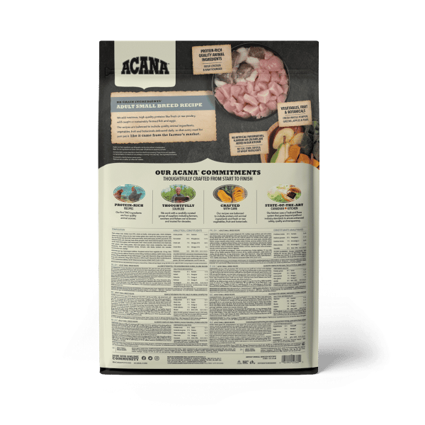 Acana Dog Adult Small Breed Recipe Back