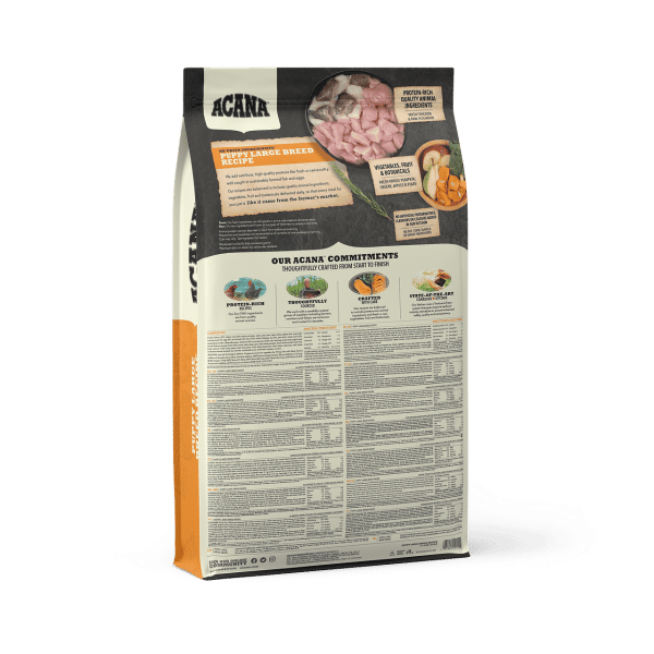 Acana Puppy Dog Large Breed Recipe Back