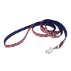Coastal Ribbon Dog Leash Red with Paws