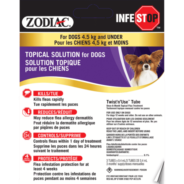 zodiac infestop dog under 4.5kg-lg