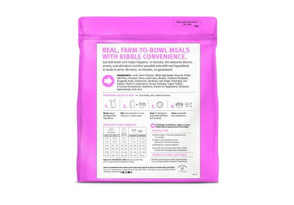 Sojos Complete Dog Freeze Dried Lamb Recipe Back of Bag