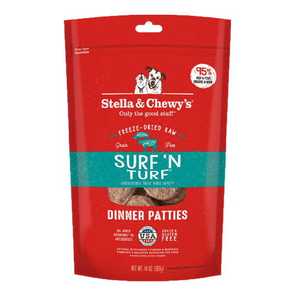 Stella & Chewy’s Dog Freeze Dried Surf n Turf Dinner-lg Stella & Chewy's Dog Surf 'N Turf Freeze Dried Raw Dinner Patties