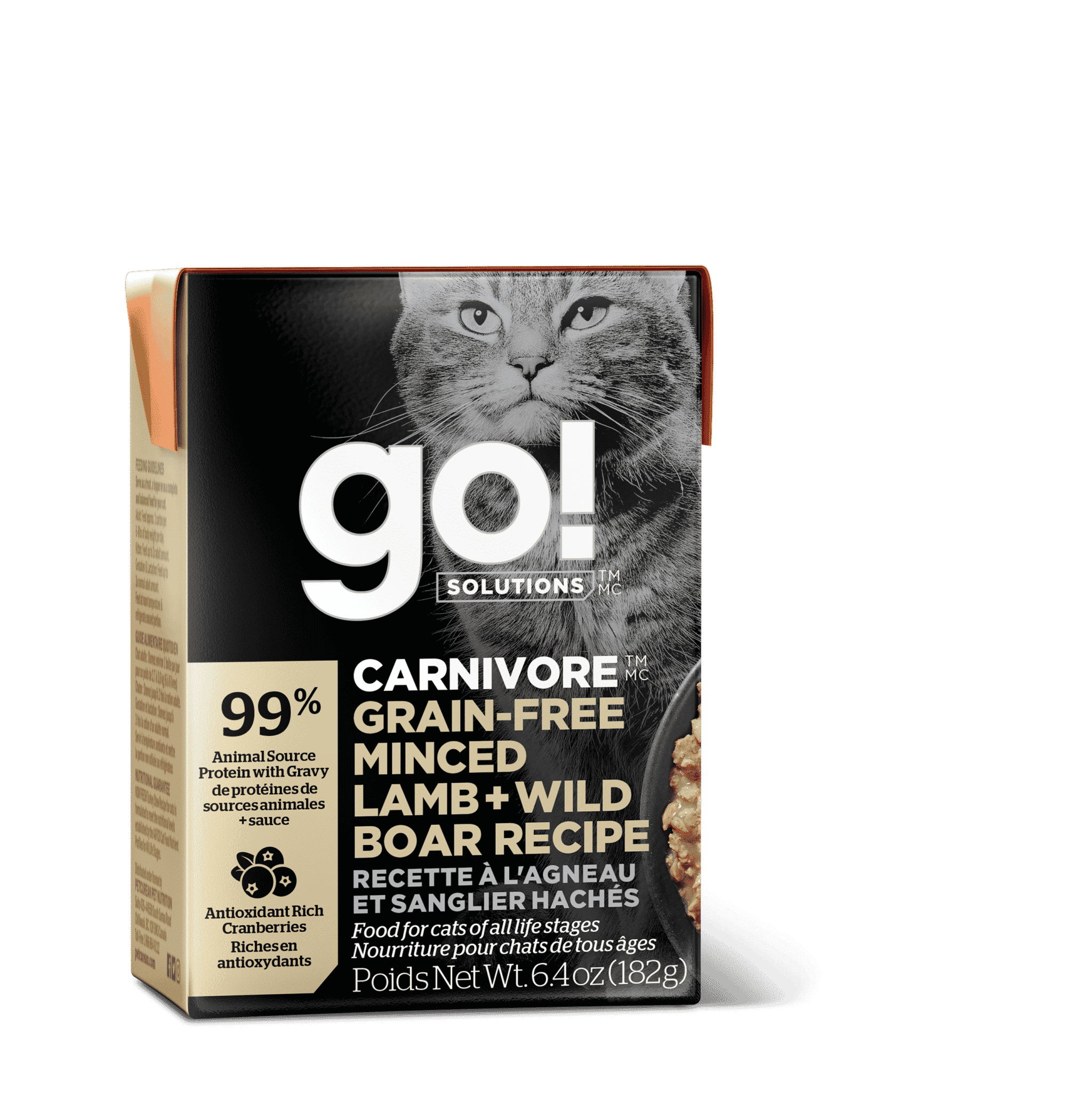 Go Solutions Carnivore Cat Grainfree Minced Lamb & Wild Boar Recipe