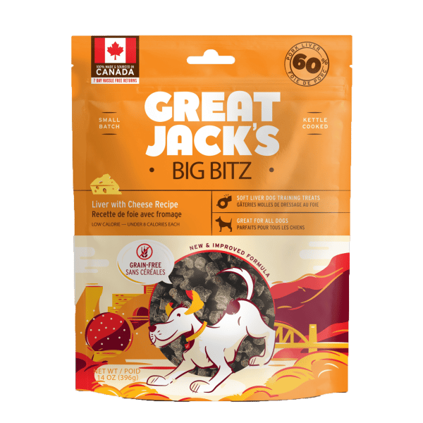 Great Jack's Liver & Cheese Dog Treats Big Bitz Pet Food 'N More