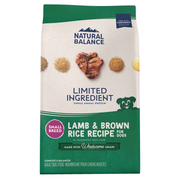 Natural balance LID Lamb & Brown Rice Small Breed Dog Front of Bag