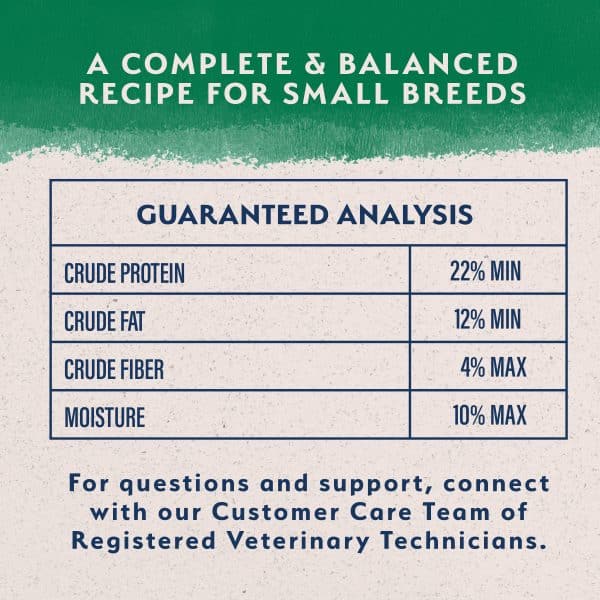 Natural balance LID Lamb & Brown Rice Small Breed Dog Guaranteed Analysis