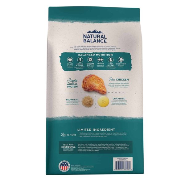 Natural Balance Chicken and Brown Rice Adult Back of Bag