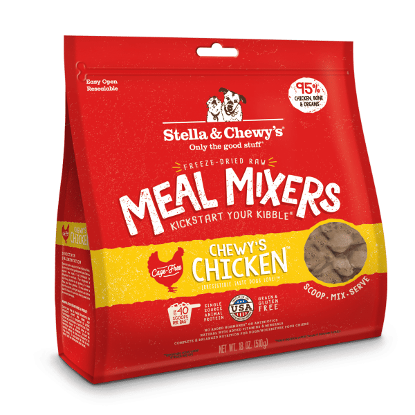 18oz_FrontLeft_MM_Chicken_FDCM-18 Stella & Chewys Freeze Dried Chicken Mixers