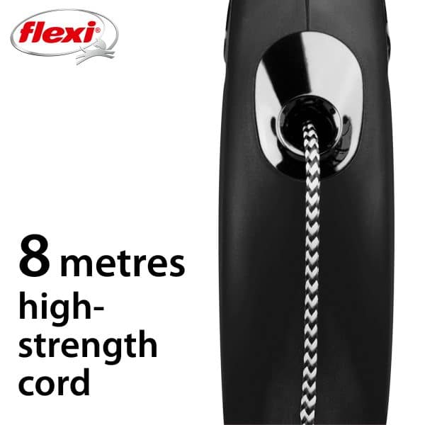 Flexi Classic Cord Small Black 8m Length