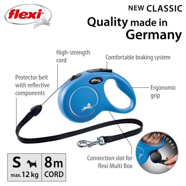 Flexi Classic Cord Medium Blue 8m Quality