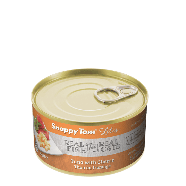 snappy tom lites tuna with cheese cat food
