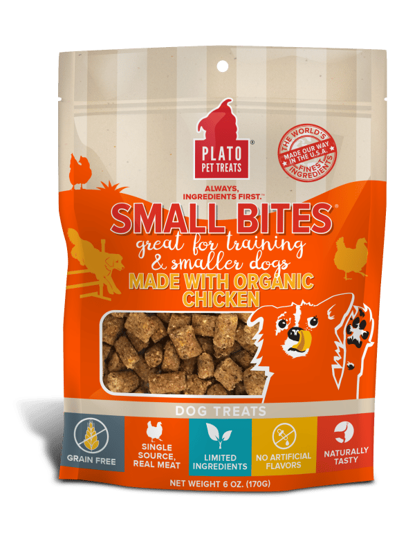 Plato Small Bites Organic Chicken Dog Treats 6oz