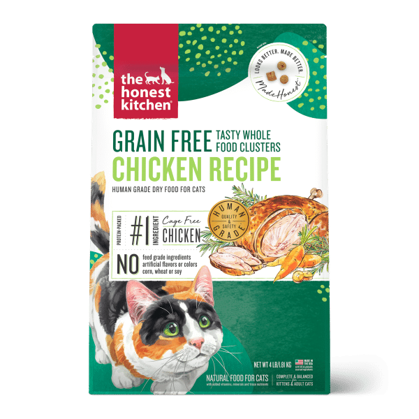 The Honest Kitchen Cat Whole Food clusters Grain Free chicken 4lb Front