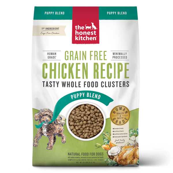 The Honest Kitchen Puppy Grain Free Chicken Clusters Front 20LB-PuppyGrainFreeChicken-20lb-Web The Honest Kitchen Puppy Grain Free Chicken Clusters Front 20LB