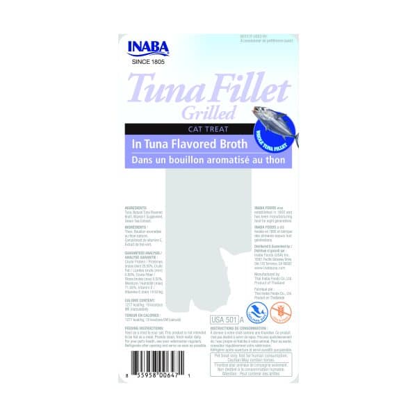Inaba Filet Tuna in Tuna Broth Back of Package Inaba Filet Tuna in Tuna Broth Back of Package
