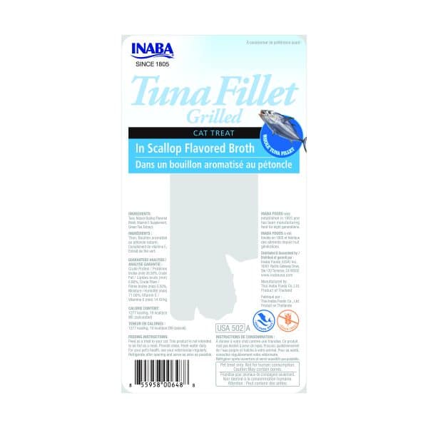 Inaba Filet Tuna in Scallop Broth Back of Package Inaba Filet Tuna in Scallop Broth Back of Package
