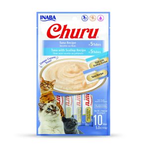 Inaba Churu 10 Pack Tuna and Tuna with Scallop Front of Package