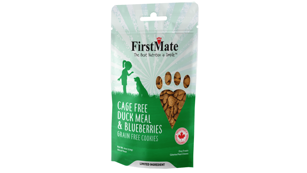 Curated visual reference: Picture Idea: Firstmate Dog Cage Free Duck Blueberries Treats 226G