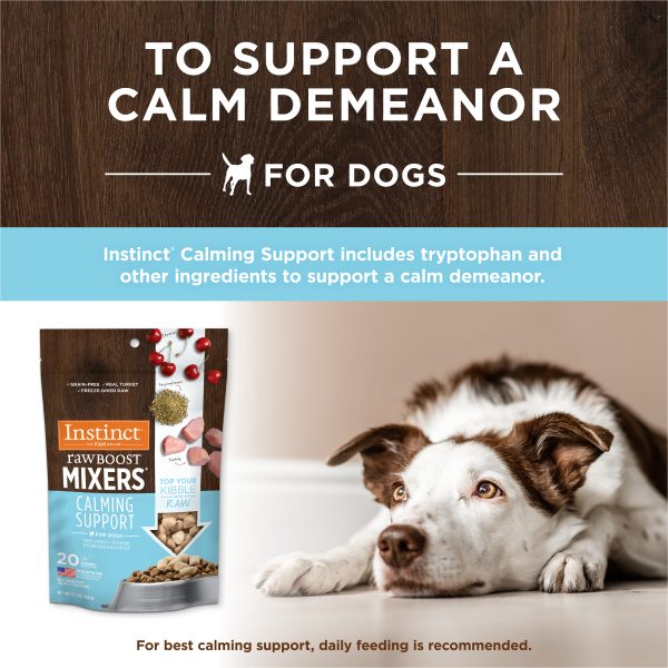 Instinct Dog Freeze-Dried Raw Boost Mixers Calming Support Informational