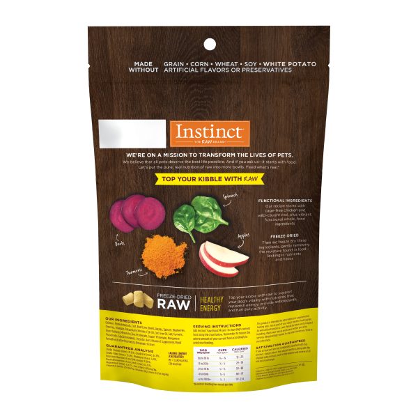 Instinct Dog Freeze-Dried Raw Boost Mixers Healthy Energy Back
