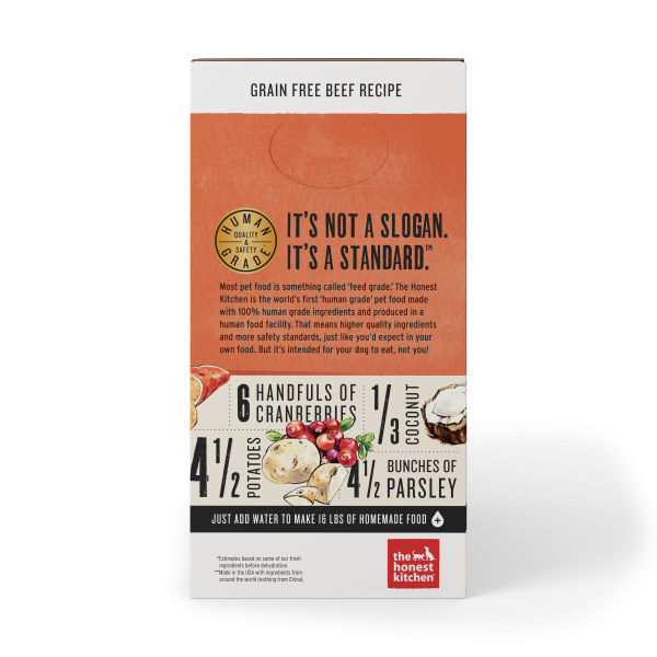 Honest Kitchen Dehydrated Grain Free Beef Recipe Side
