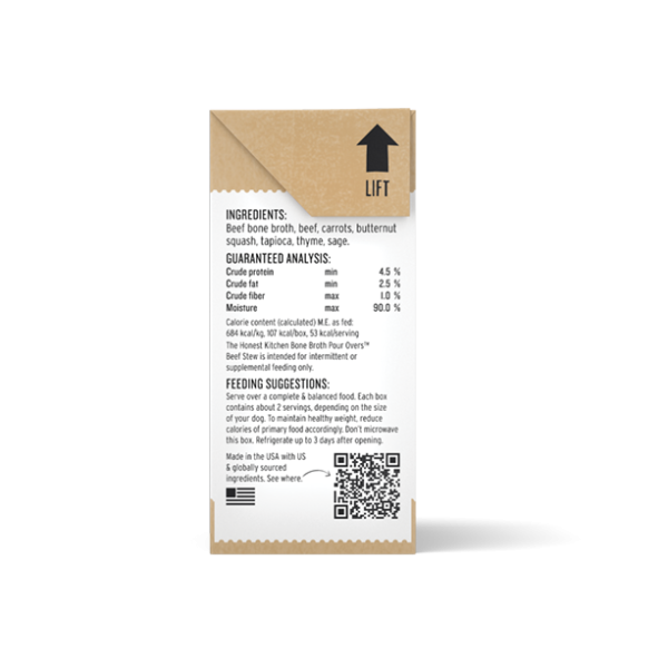 Honest Kitchen Bone Broth Pour Overs Beef Stew 156g