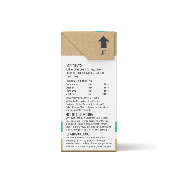 Honest Kitchen Bone Broth Pour Overs Turkey & Salmon Stew 156g