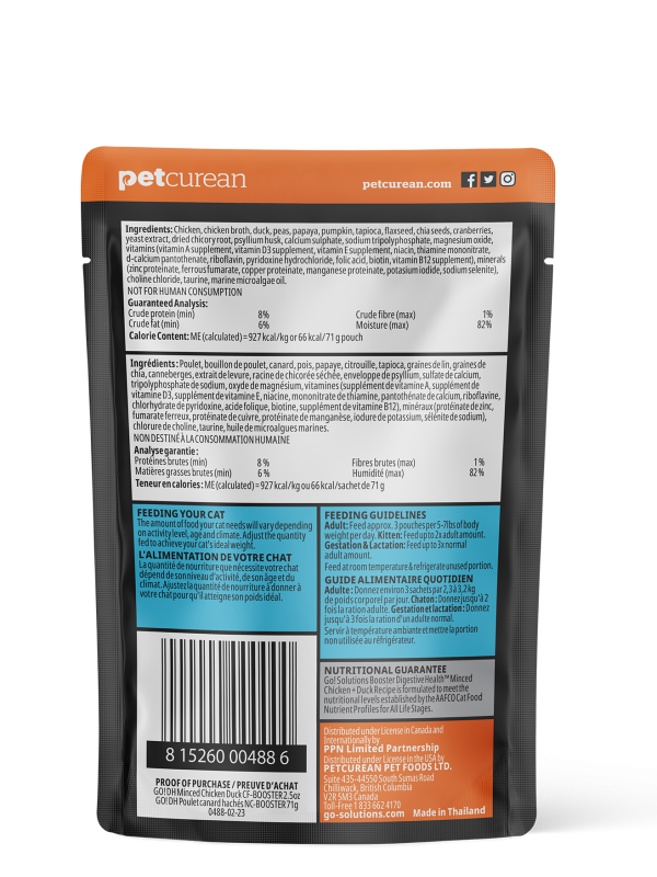 Go! Solutions Dog Booster Digestive Health Chicken & Duck Pate 79g Back