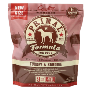 Primal Dog Raw Turkey & Sardine Nuggets 3lb