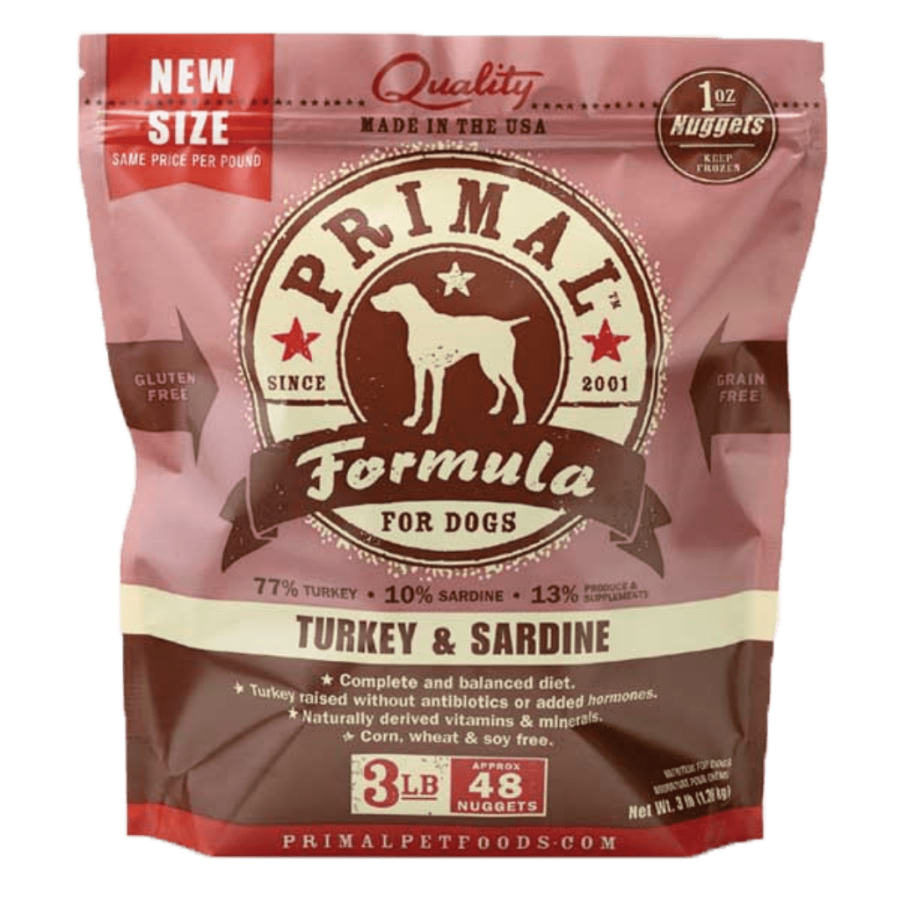 Primal Dog Raw Frozen Turkey & Sardine Nuggets
